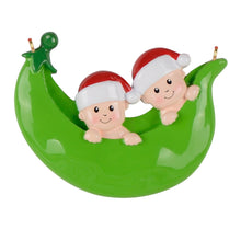 Load image into Gallery viewer, Personalized Christmas Gift Holiday Decor Ornament Peapod Family 2