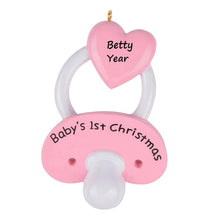 Load image into Gallery viewer, Christmas Personalized Ornament Baby Gift Infant pacifier Girl