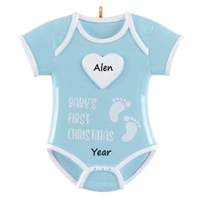 Load image into Gallery viewer, Personalized Ornament Baby's First Christmas Gift Baby onesie Boy/Girl