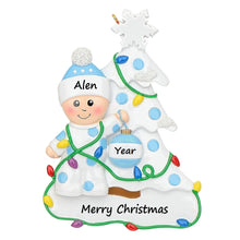 Load image into Gallery viewer, Personalized Baby's First Christmas Ornament Christmas Tree Baby Blue/Pink