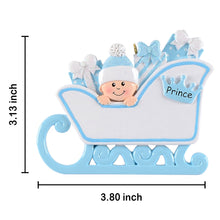 Load image into Gallery viewer, Personalized Baby's First Christmas Ornament Baby Pram Blue/Pink
