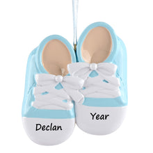 Load image into Gallery viewer, Personalized Baby's 1st Christmas Gift Ornament Baby Shoes Girl/Boy