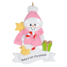 Load image into Gallery viewer, Personalized Christmas Ornament 2024 Baby's 1st Christmas Girl