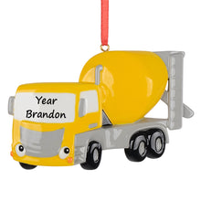 Load image into Gallery viewer, Personalized Construction Cement Truck Ornament Christmas Keepsake for Kids
