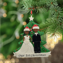 Load image into Gallery viewer, Personalized Christmas Wedding Couple Ornament Ethnic Bride and Groom