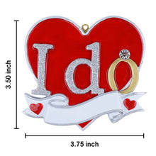 Load image into Gallery viewer, Personalized Christmas Engagement Gift Ornament I DO