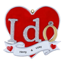 Load image into Gallery viewer, Personalized Christmas Engagement Gift Ornament I DO