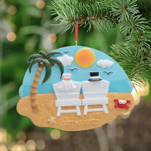 Load image into Gallery viewer, Personalized Christmas Wedding Ornament Just Married Couple