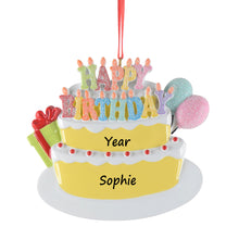 Load image into Gallery viewer, Personalized Birthday Cake Christmas Tree Decoration Ornament