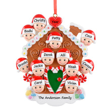 Load image into Gallery viewer, Customize Christmas Family Gift Hanging Ornament Gingerbread House Family 12