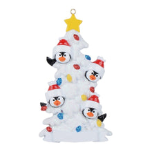 Load image into Gallery viewer, Personalized Christmas Gift Family Ornament Penguin Family White