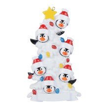 Load image into Gallery viewer, Personalized Christmas Gift Family Ornament Penguin Family White