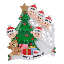 Load image into Gallery viewer, Personalized Ornament Christmas Morning Family 5