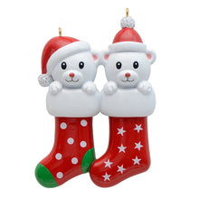 Load image into Gallery viewer, Personalized Christmas Gift Customize Christmas Ornament Bear Stocking Family