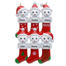 Load image into Gallery viewer, Personalized Christmas Gift Customize Christmas Ornament Bear Stocking Family