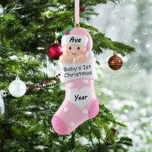 Load image into Gallery viewer, 2024 Personalized Baby's 1st Christmas Pink Christmas Ornament Holiday Memory