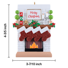 Load image into Gallery viewer, Personalized Christmas Ornament Fireplace Stockings Family 4