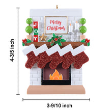 Load image into Gallery viewer, Personalized Christmas Ornament Fireplace Stockings Family 5
