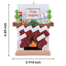 Load image into Gallery viewer, Personalized Christmas Ornament Fireplace Stockings Family 6