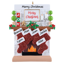 Load image into Gallery viewer, Personalized Christmas Ornament Fireplace Stockings Family 6