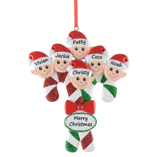 Load image into Gallery viewer, Personalized House Ornament Christmas Ornament Elves Family of 6
