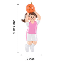Load image into Gallery viewer, Personalized Christmas Sport Ornament Basketball Girl