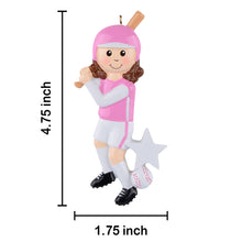Load image into Gallery viewer, Personalized Christmas Gift for Girl Baseball Player Sport Ornament Baseball Ornament