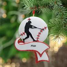Load image into Gallery viewer, 2024 Christmas Gift for Baseball Player Sport Ornament Personalized Baseball Ornament