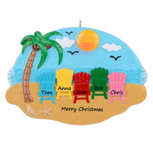Load image into Gallery viewer, Personalized Christmas Gift Ornament Sand Chair Family 5