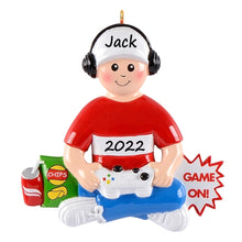 Load image into Gallery viewer, Playing Game Ornament Gift Personalized Christmas Ornament Gamer Boy