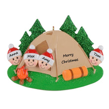 Load image into Gallery viewer, Personalized Family Christmas Ornament Camp Out Family 4