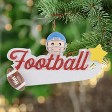 Load image into Gallery viewer, Personalized Christmas Sport Ornament Football Boy