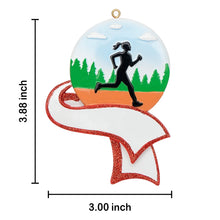 Load image into Gallery viewer, Personalized Christmas Sport Ornament Jogging Girl