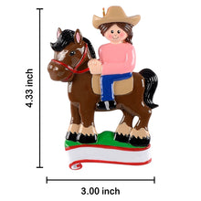 Load image into Gallery viewer, Personalized Christmas Sport Ornament Ridding Girl