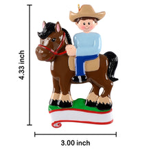 Load image into Gallery viewer, Personalized Christmas Sport Ornament Ridding Boy