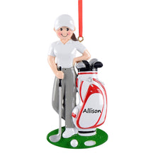 Load image into Gallery viewer, Personalized Christmas Sport Ornament Golf Girl