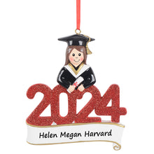 Load image into Gallery viewer, Personalized Gift 2024 Christmas Ornament Graduate Boy/Girl