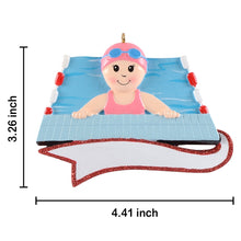 Load image into Gallery viewer, Personalized Christmas Sport Ornament Swimming Girl