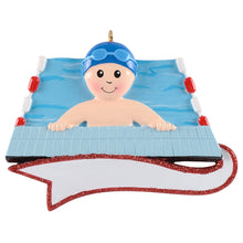 Load image into Gallery viewer, Personalized Christmas Sport Ornament Swimming Boy