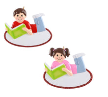 Load image into Gallery viewer, Personalized Christmas Ornament Love Reading Girl/Boy