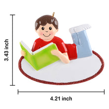 Load image into Gallery viewer, Personalized Christmas Ornament Love Reading Girl/Boy