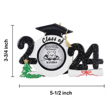 Load image into Gallery viewer, 2024 Customize Gift Christmas Ornament Graduate Photo Frame Black