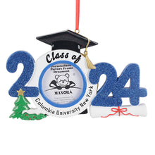 Load image into Gallery viewer, Personalized Ornament Graduate Photo Frame Blue