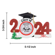 Load image into Gallery viewer, Personalized Ornament Graduate Photo Frame Red