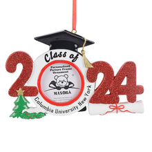 Load image into Gallery viewer, Personalized Ornament Graduate Photo Frame Red