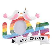 Load image into Gallery viewer, Personalized Christmas Gift LGBT Photo Frame Ornament A/B