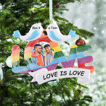 Load image into Gallery viewer, Personalized Christmas Gift LGBT Photo Frame Ornament A/B