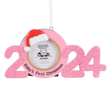 Load image into Gallery viewer, Personalized Christmas Ornament Baby's 1st Christmas Photo Frame Boy/Girl