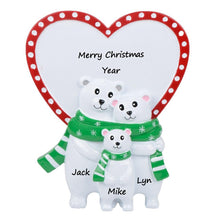 Load image into Gallery viewer, Personalized Gift Christmas Decoation Ornament Polar Bear Table Top Family 3