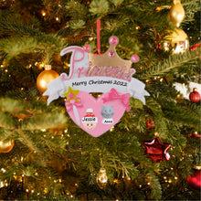 Load image into Gallery viewer, Christmas Ornament Gift Personalized Ornament Princess Crown Blue/Pink